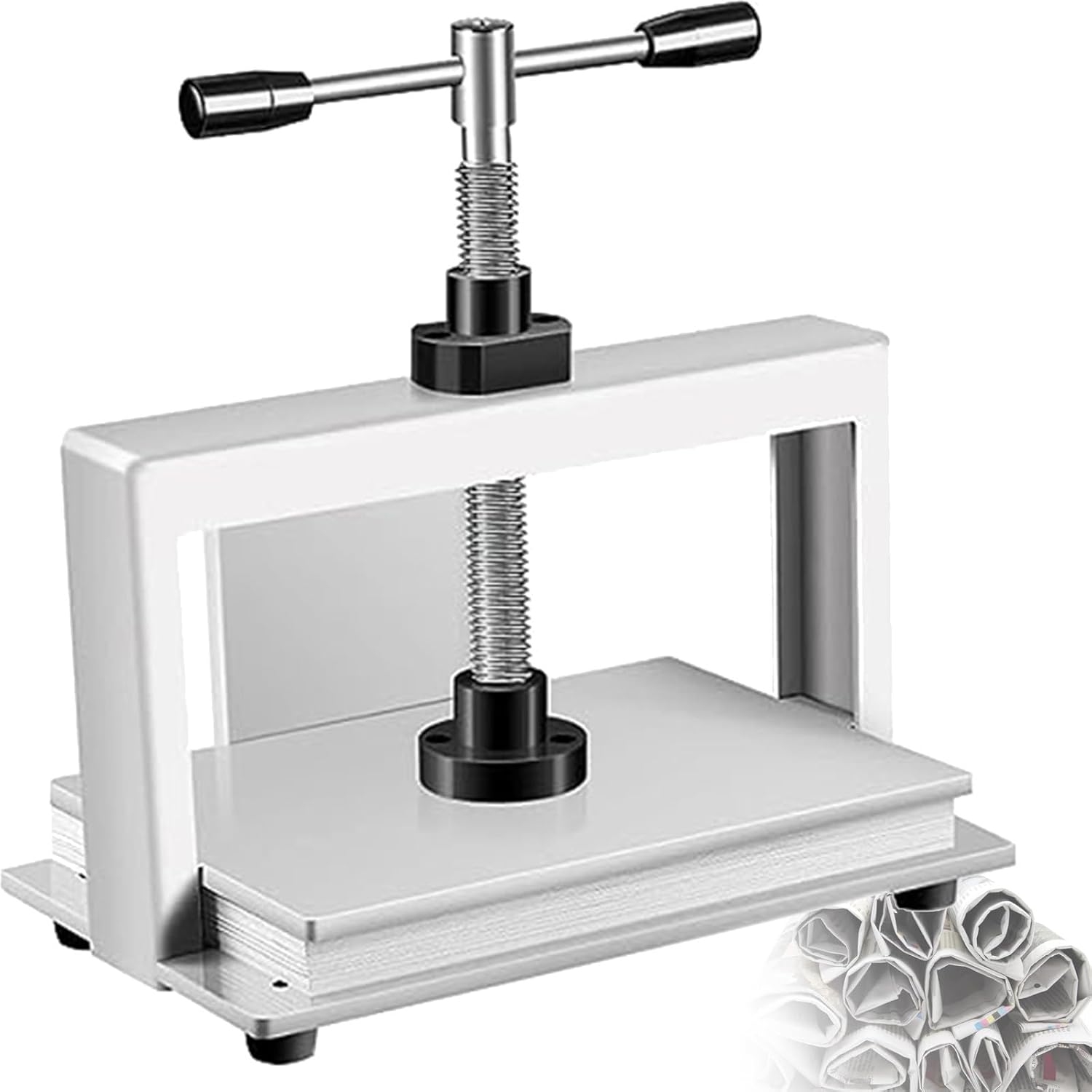 A3/A4 Bookbinding Press Machine,Thick Flat Paper Press Machine, Manual Book Flattening Nipping Machine, Heavy Duty Bookbinder Double Balance Rod Paper Press Machine,A4