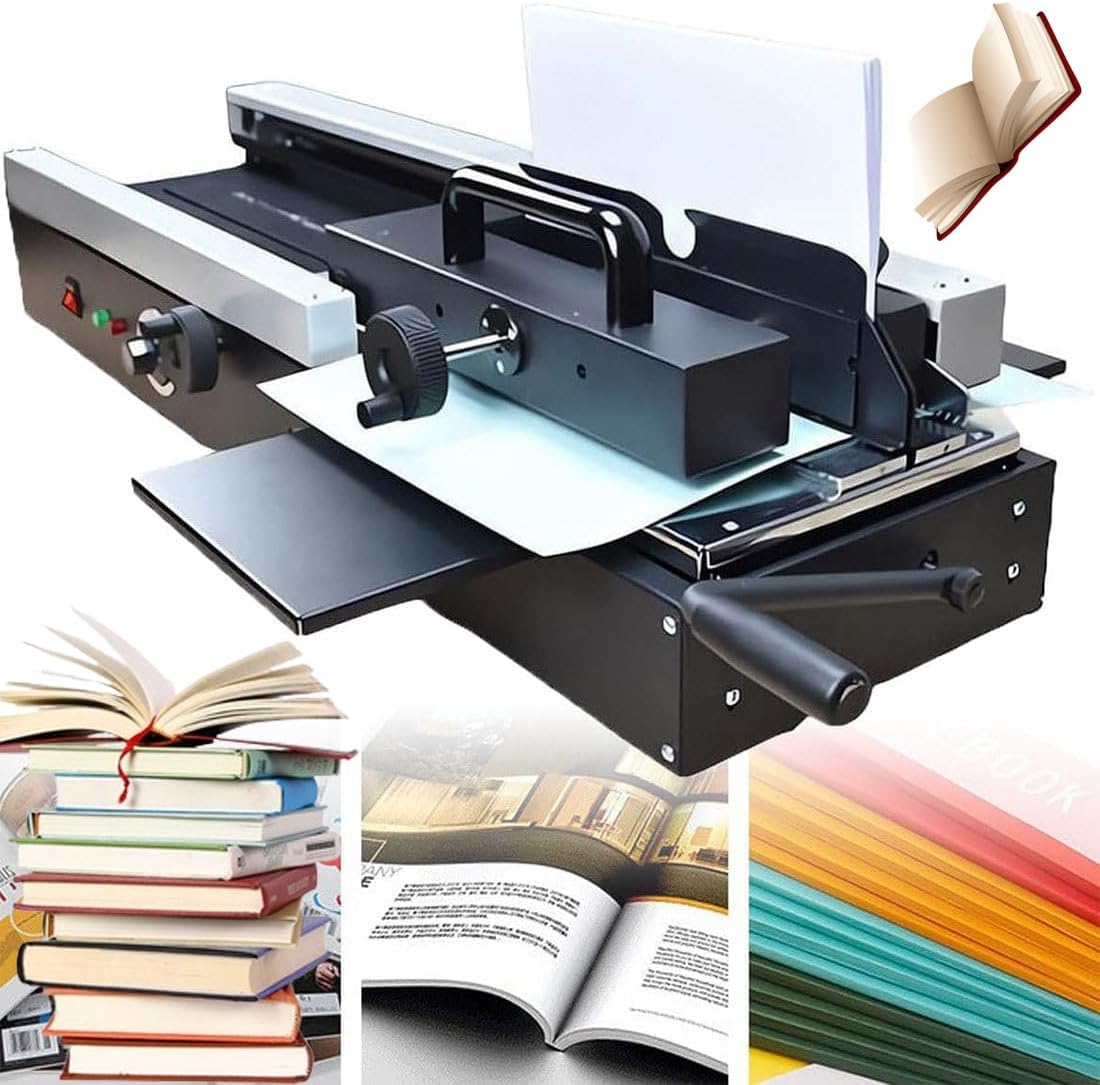 HYUIO Electric Hot Melt Binding Machine A4 Thermal Binding Kit for Books, Albums, and Notebooks Efficient and Easy to Use, Perfect for Binding Paper Projects