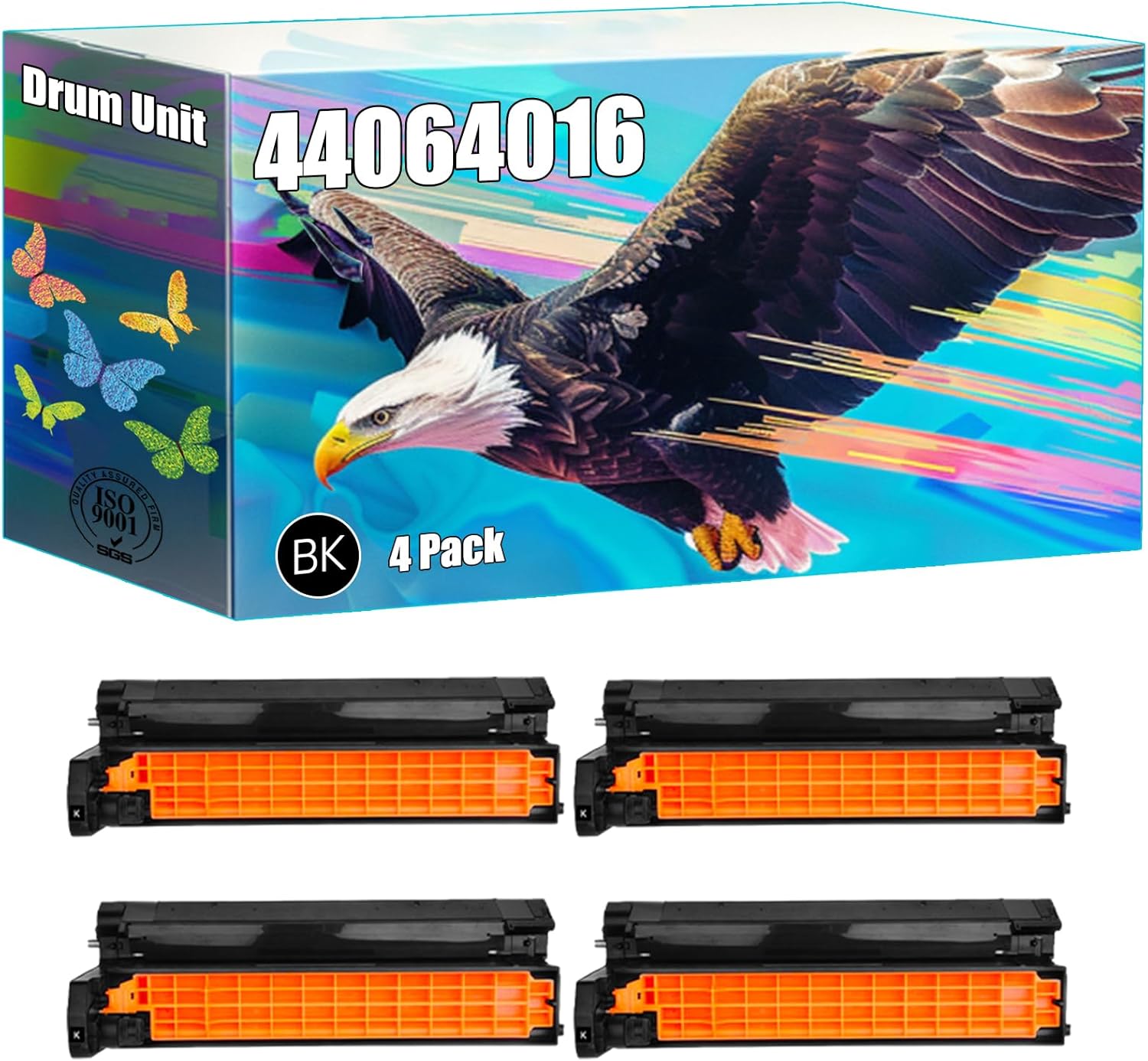 ODRNG Compatible with Okidata OKI 44064016 Drum Unit Work for Okidata OKI MC860CDTN MC860DN MC860CDXN Printers, with Chip, High Yield 30000 Pages, Bright Colors Clear Printing (4 Pack Black)