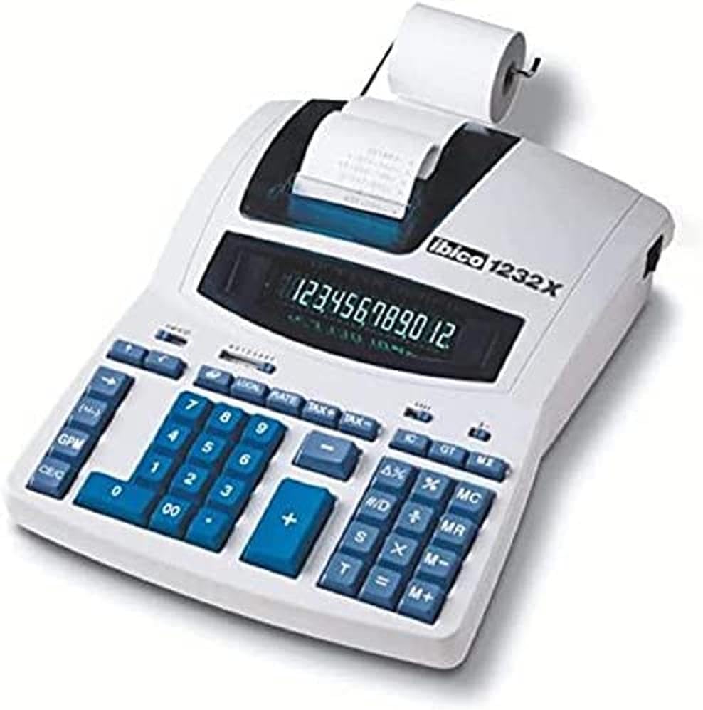 Ibico Professional Printer Calculator 1232X, White/Blue, 230 x 75 x 300 mm, IB404108