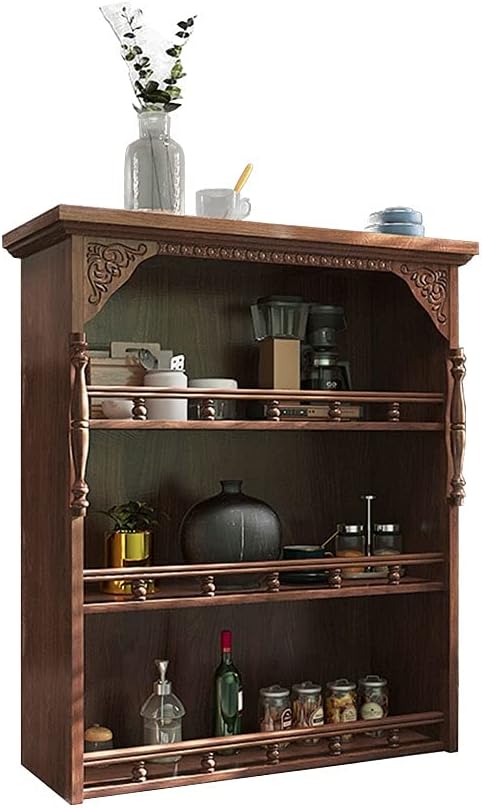 HIHELO Book Case Bookshelf Wood Storage Rack Office Display Rack Household Small Bookcase Retro Multi-Layer Small Bookshelf 39.37 inches High Bookshelves