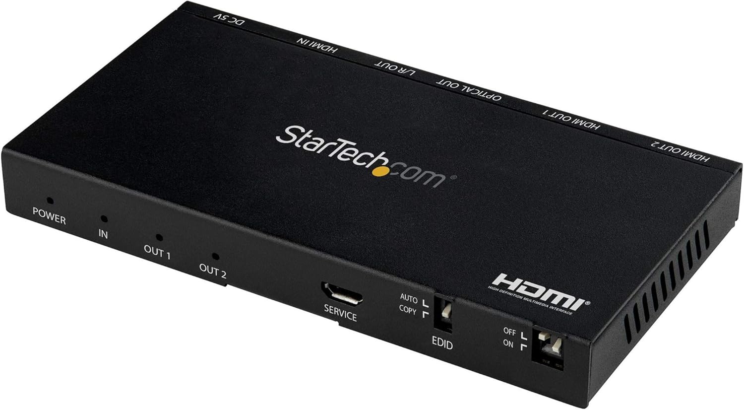 StarTech.com 2 Port HDMI Splitter - 4K 60Hz with Built-in Scaler - HDCP 2.2 - EDID Emulation - 7.1 Surround Sound (ST122HD20S)