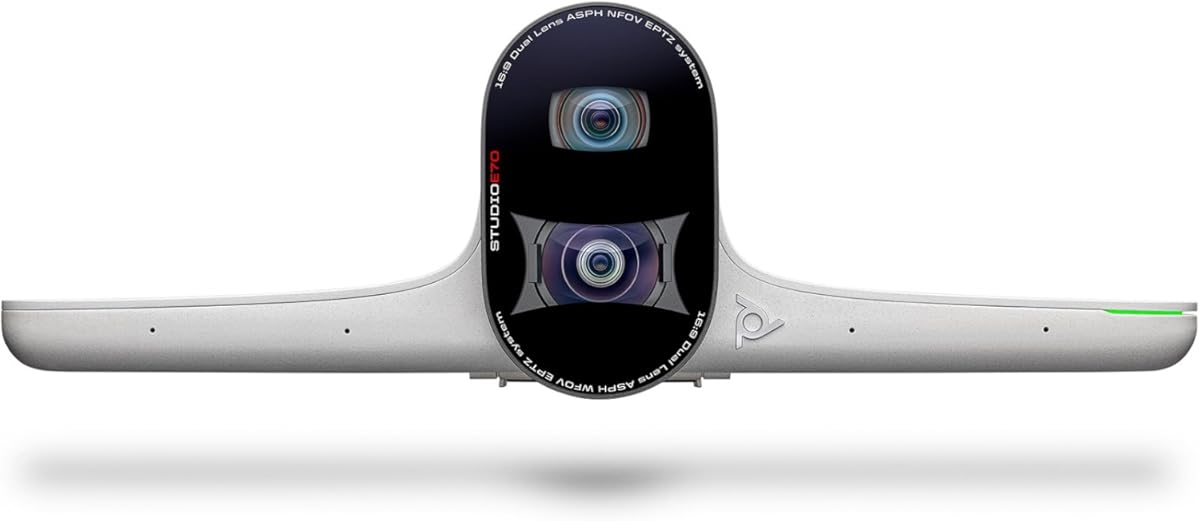 Poly - Studio E70 Intelligent Camera for Large Conference Rooms (Plantronics + Polycom) - Dual 4K Lenses, Speaker Tracking, & Group Framing - Works with Poly G7500 or Poly Microsoft Teams Room