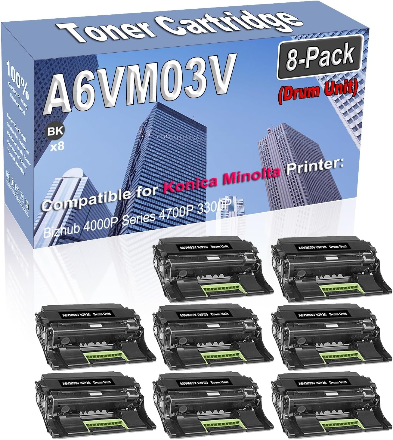 Credibility Store 8-Pack (Black) Compatible High Capacity A6VM03V IUP20 IUP-20 Drum Unit Used for Konica Minolta Bizhub 4000P Series 4700P 3300P Printer