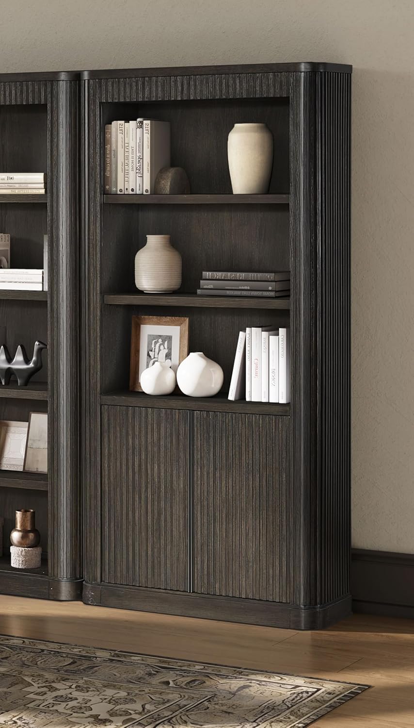 Martin Furniture Executive Bookcase with Doors, Fully Assembled, Dark Chocolate