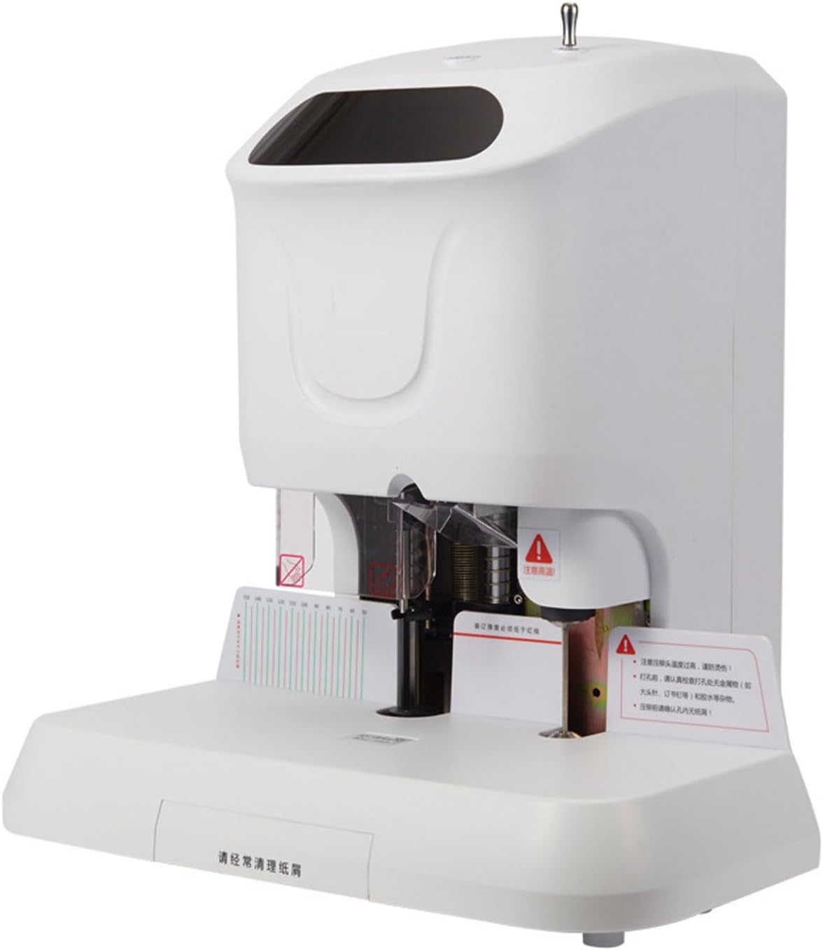 Financial Voucher Binding Machine, Heavy-Duty 50mm Thickness Automatic Punching Machine, with LCD Display, 6x50mm Drill Bit, for School, Office, Airport, Hotel