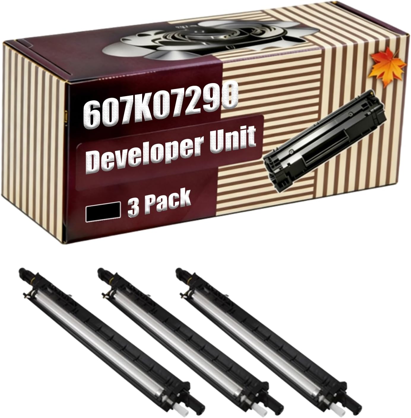 Compatible for Xerox 607K07290 607K07280 607K07260 607K07270 Developer Unit Work for Xerox VersaLink C7000DN C7000N C7020 C7025 C7030 C7120 C7125 Printers (3 Pack Black)