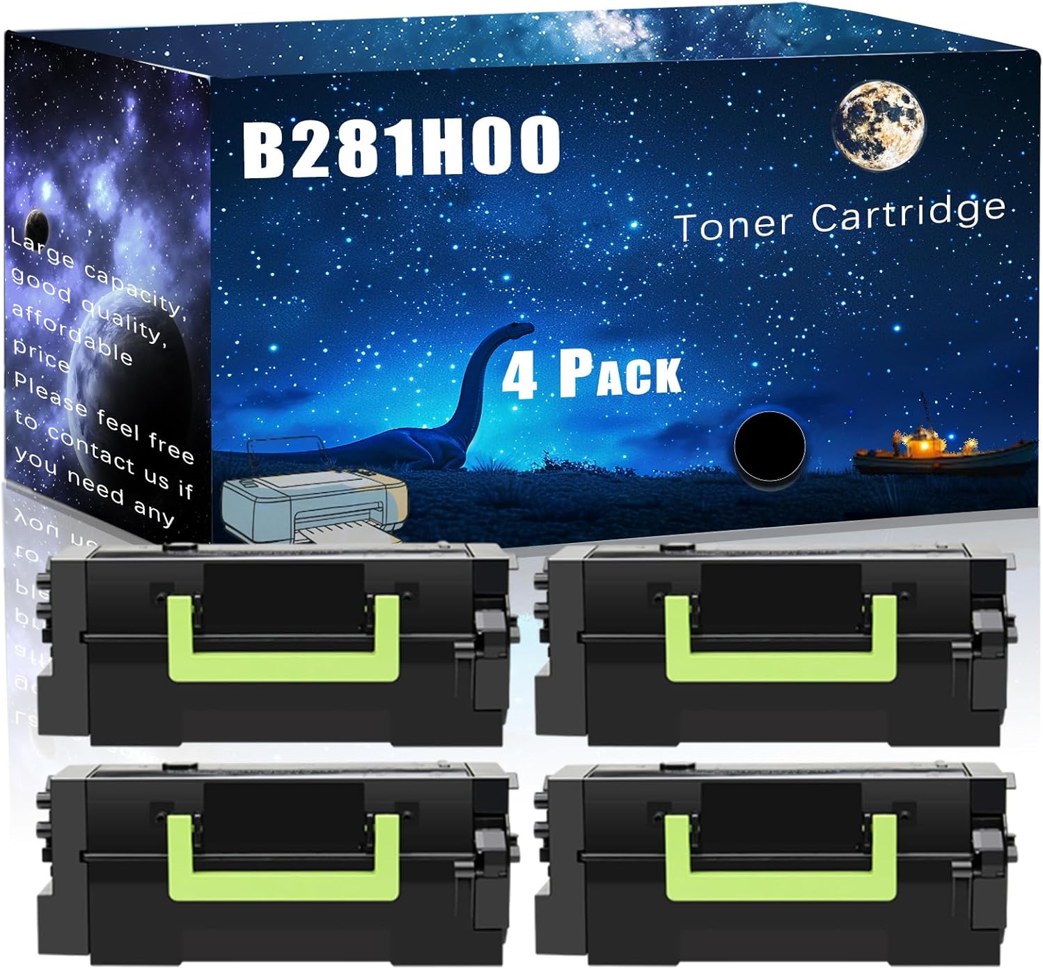 B281H00 Compatible Toner Cartridge Replacement for Lexmark High Yield Compatible B2865dw Printers, Meet Printing Needs (4 Pack Black)