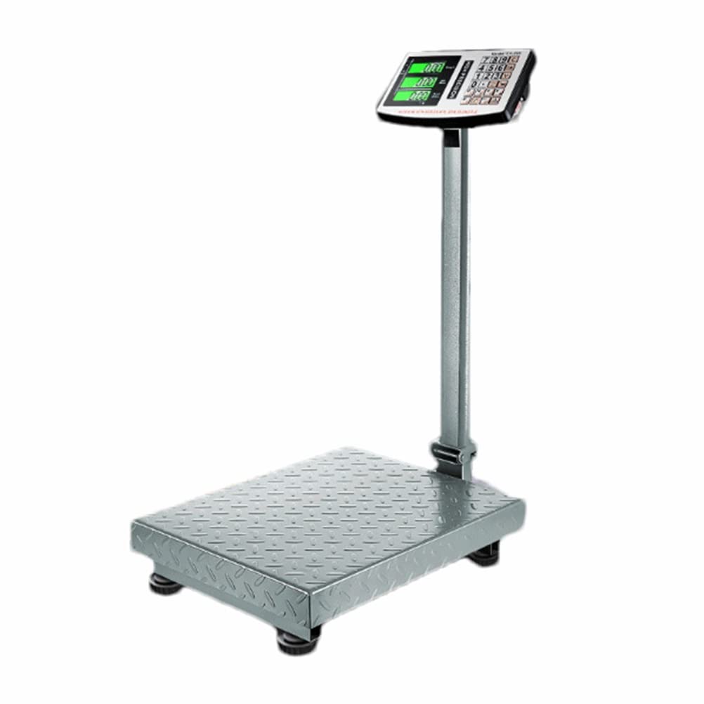 Foldable Scale Weight Electronic Platform High-Definition LCD Display Digital Floor for Luggage Shipping Package Computing Postal Shop Weighing (Size : 300kg/100g) (400kg/100g)