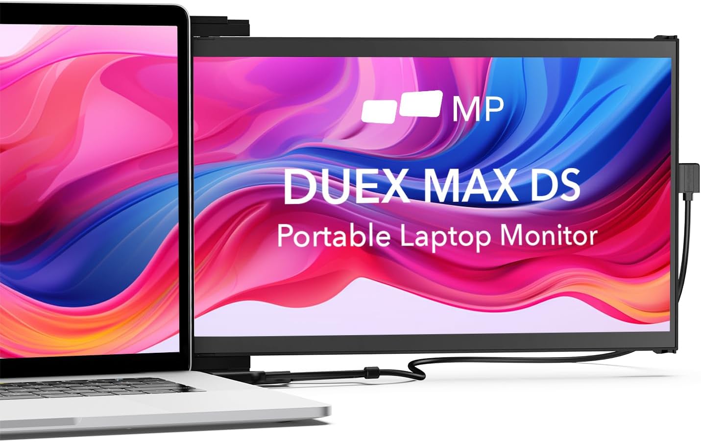 Mobile Pixels Duex Max DS 14.1'' Laptop Monitor Extender, Full HD FHD 1080P Portable Monitors,USB Type-C/HDMI Port for 14-17 '' Laptop, Compatible with Windows/Mac/Android/Switch(Dual Monitor)