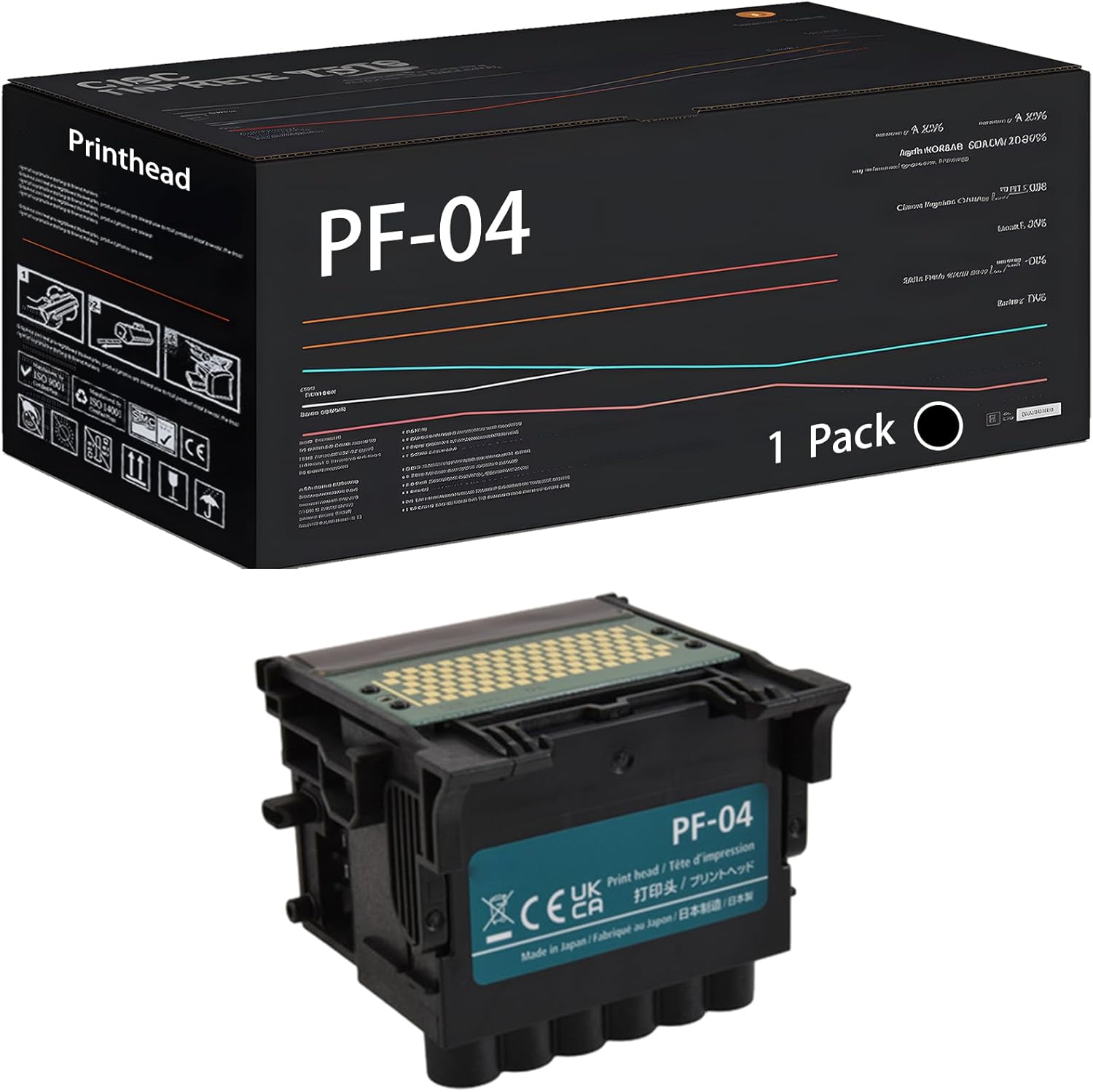 UVUMB PF-04 Printhead Compatible for Canon imagePROGRAF iPF670 MFP L24 L24ei iPF770 MFP L36ei M40 iPF780 MFP M40 Printers, High Yield 100000 Pages (Black)