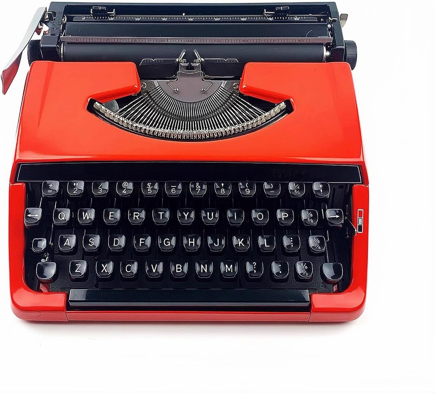 Traditional Portable Typewriter, Practical Stress Reliever, Classic Retro Manual Typewriter Decor for Home(Red)