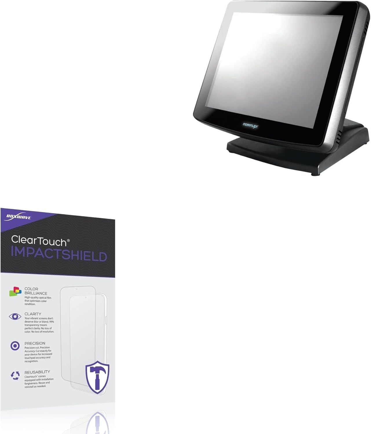 BoxWave Screen Protector Compatible With Posiflex KS7715 - ClearTouch ImpactShield (2-Pack), Impenetrable Screen Protector Flexible Film