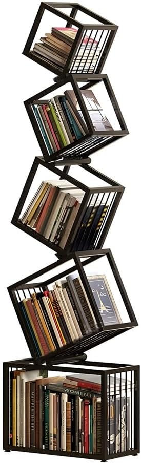 GZHERVICES Modern Bookshelf, Freestanding Geometric Bookcase, Corner Book Display Shelf, Storage Shelves for CDs/Books/Home Décor(55x25x183 cm)