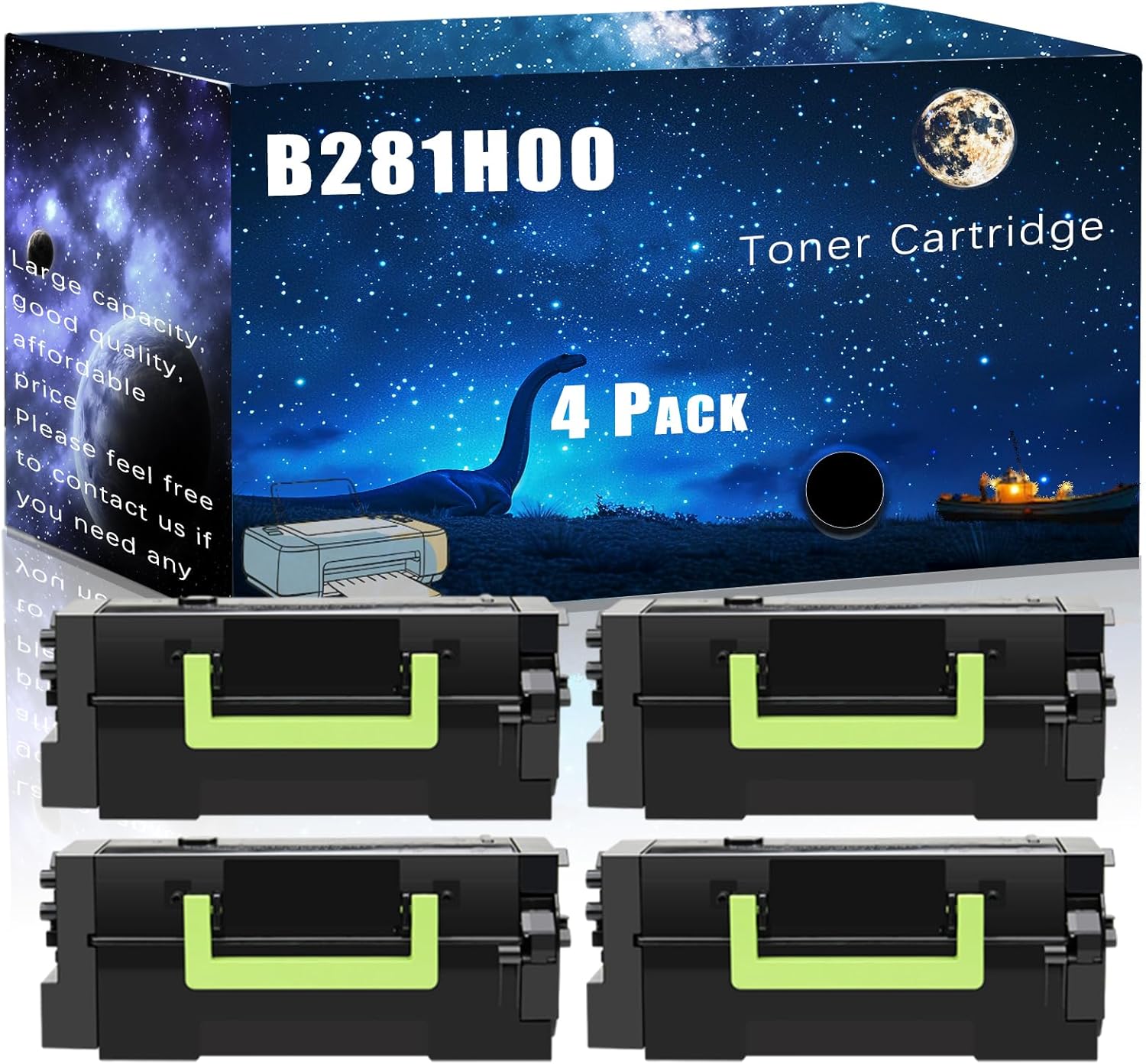 B281H00 Compatible Toner Cartridge Replacement for Lexmark High Yield Compatible B2865dw Printers, Meet Printing Needs (4 Pack Black)