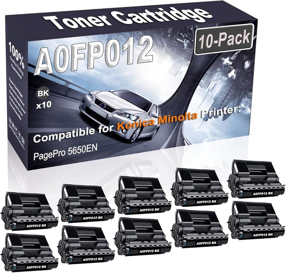 10-Pack (Black) Compatible High Yield A0FP012 Printer Cartridge use for Konica Minolta PagePro 5650EN Printer