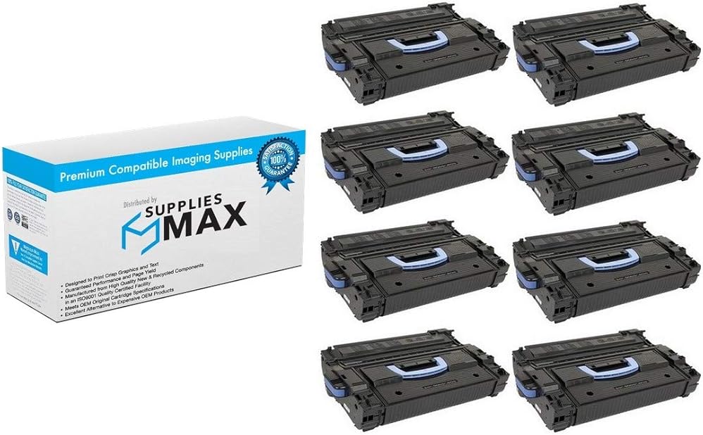 SuppliesMAX Compatible Replacement for HP Laser Jet Enterprise M806DN/M806X/M830Z/M830ZM Black Jumbo Toner Cartridge (8/PK-40000 Page Yield) (NO. 25X) (CF325XCX_8PK)