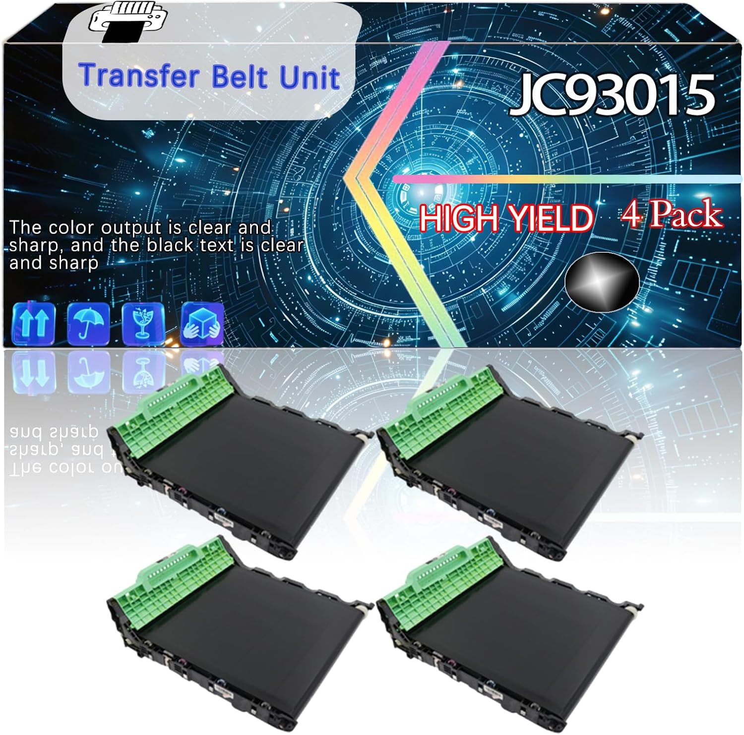 JC9301540A Compatible for Samsung Xpress C410W C430W C460FW C480FW Printers, Replacement Transfer Belt Unit High Yield Printer Accessories (4 Pack Black)