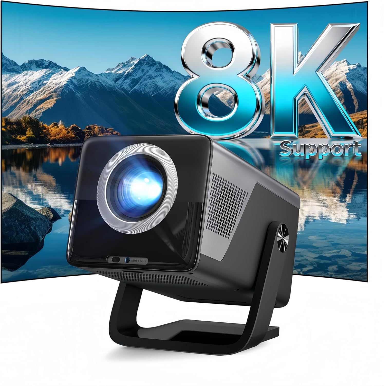 [8K 4K Support/2000 ANSI/AI Visual Calibration] X7 Native 1080P Smart Projector with Android 14 OS,Compatible with Netflix YouTube,AI Auto Focus&Keystone&Obstacle Avoidance,WiFi,Bluetooth,200