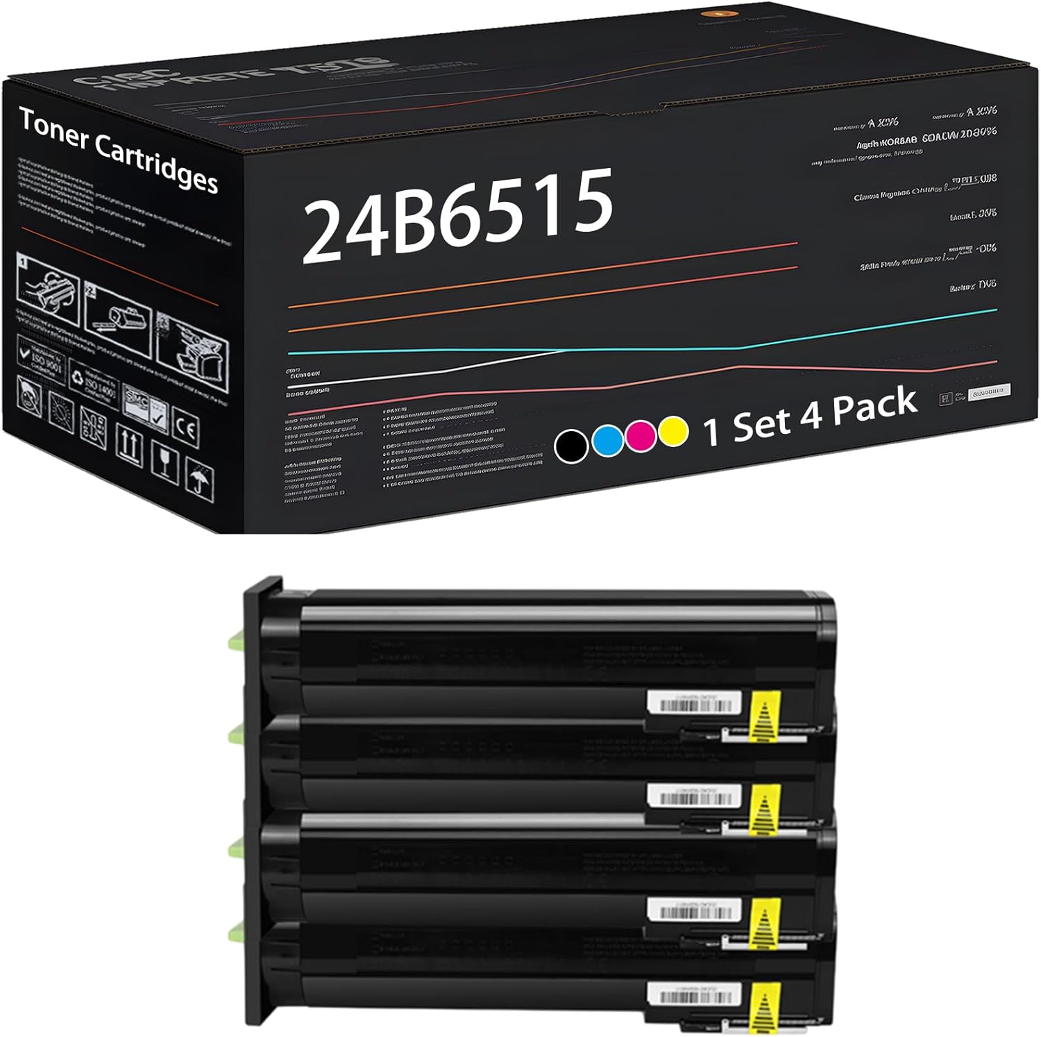 24B6515 Toner Cartridges Compatible for Lexmark XC8160 XC8160de XC8160dte Printers, with Chip, High Yield 50000 Pages, High-Definition Printing (Multicolor)