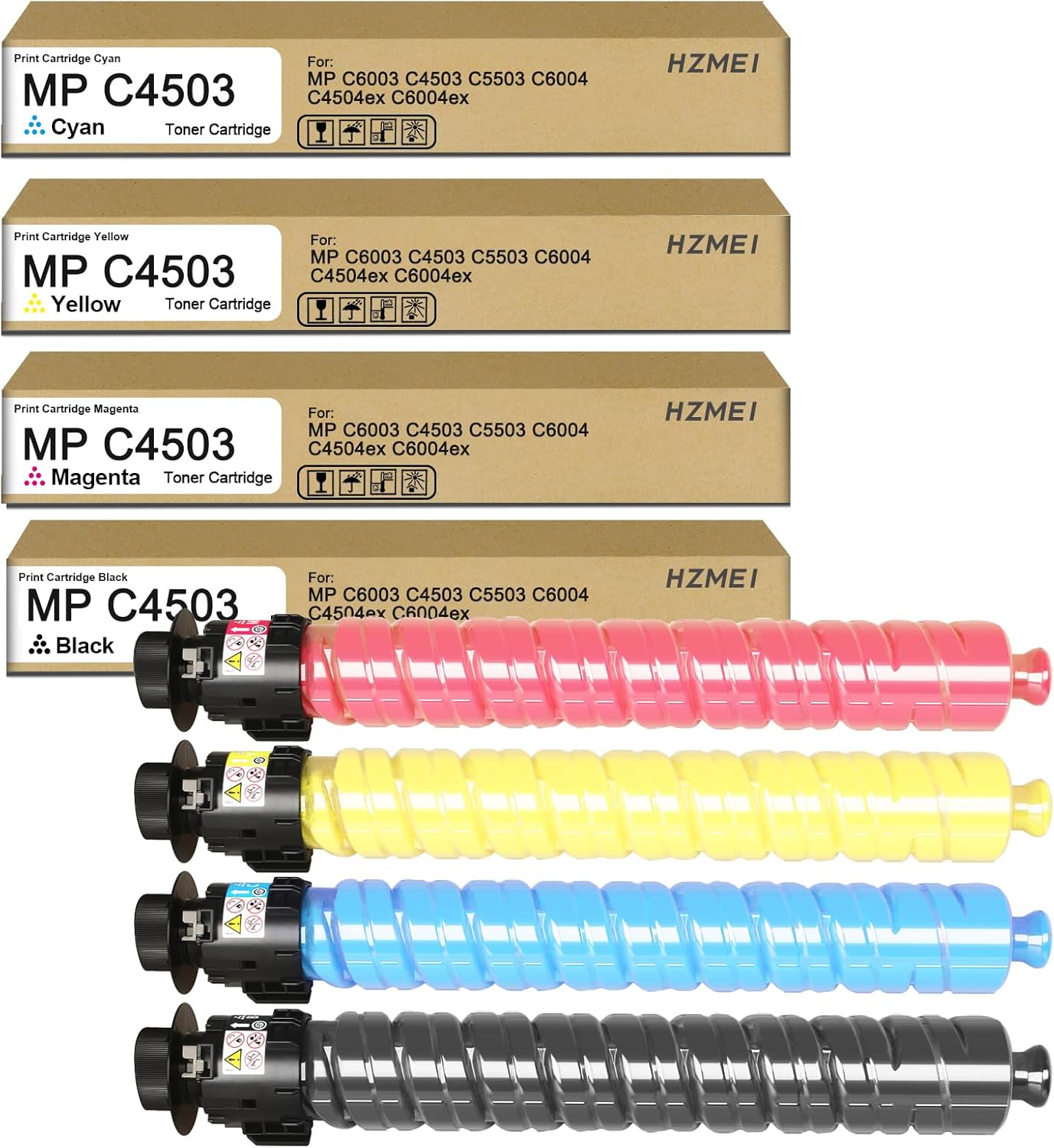 MP C6003 Toner Cartridge High Yield MPC6003 841849 841850 841851 841852 Toner Compatible with Ricoh Aficio Lanier Savin MP C6003 C4503 C5503 C6004 C4504ex C6004ex Printer,Black Cyan Magenta Yellow