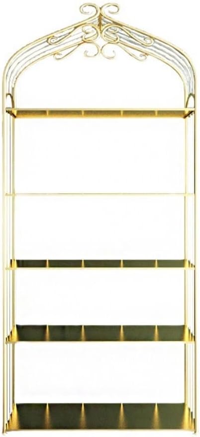 SONGCHAO Book Shelf Nordic Golden Simple Wrought Iron Bookshelf Floor-to-Ceiling Display Stand Living Room Porch Shelf Partition Cube Storage Organizer (Color : 80 * 30 * 180cm)