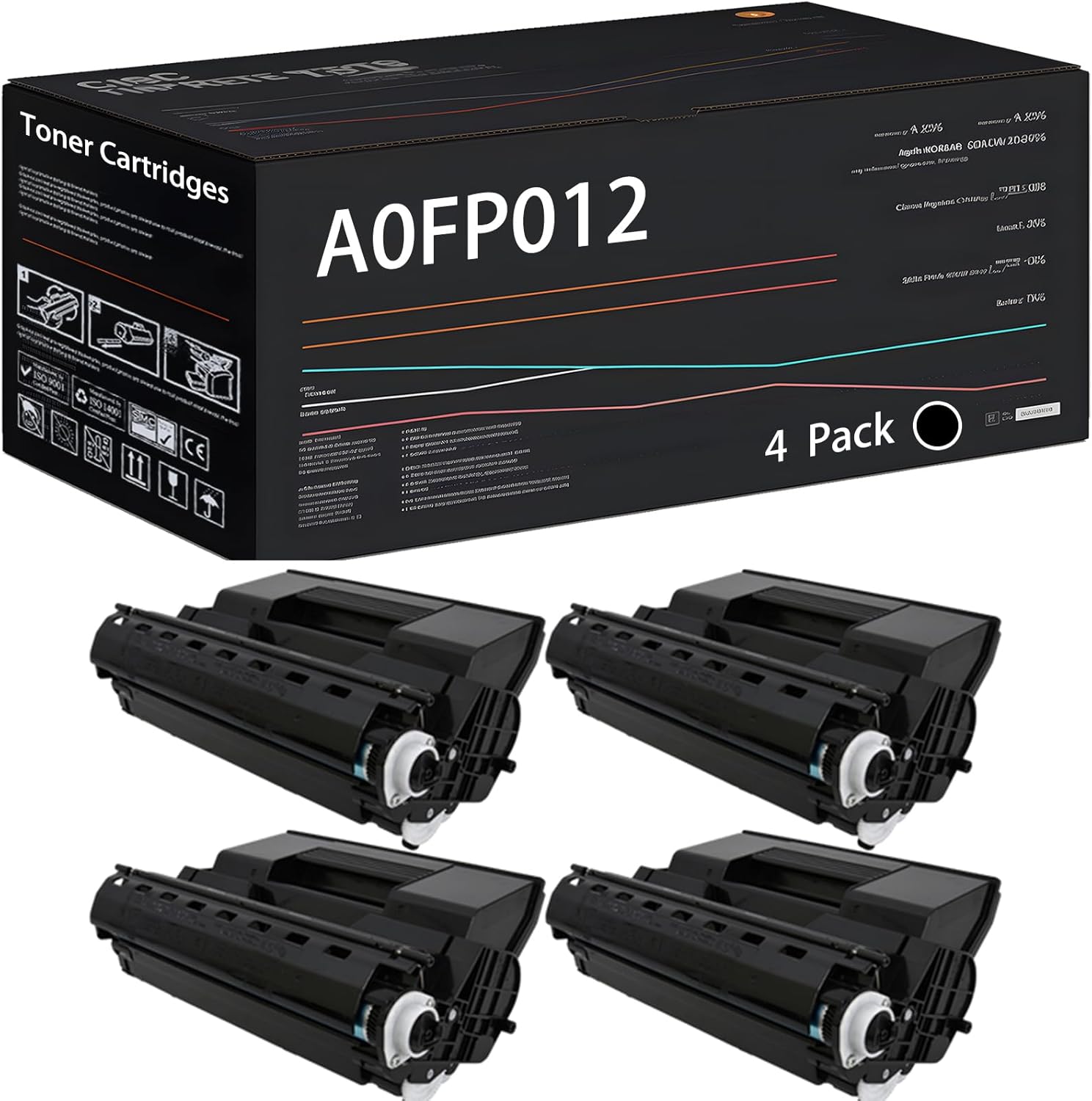 UVUMB A0FP012 Toner Cartridges Compatible for Konica Minolta PagePro 5650EN Printers, with Chip, High Yield 20000 Pages, High-Definition Printing (4 Pack Black)