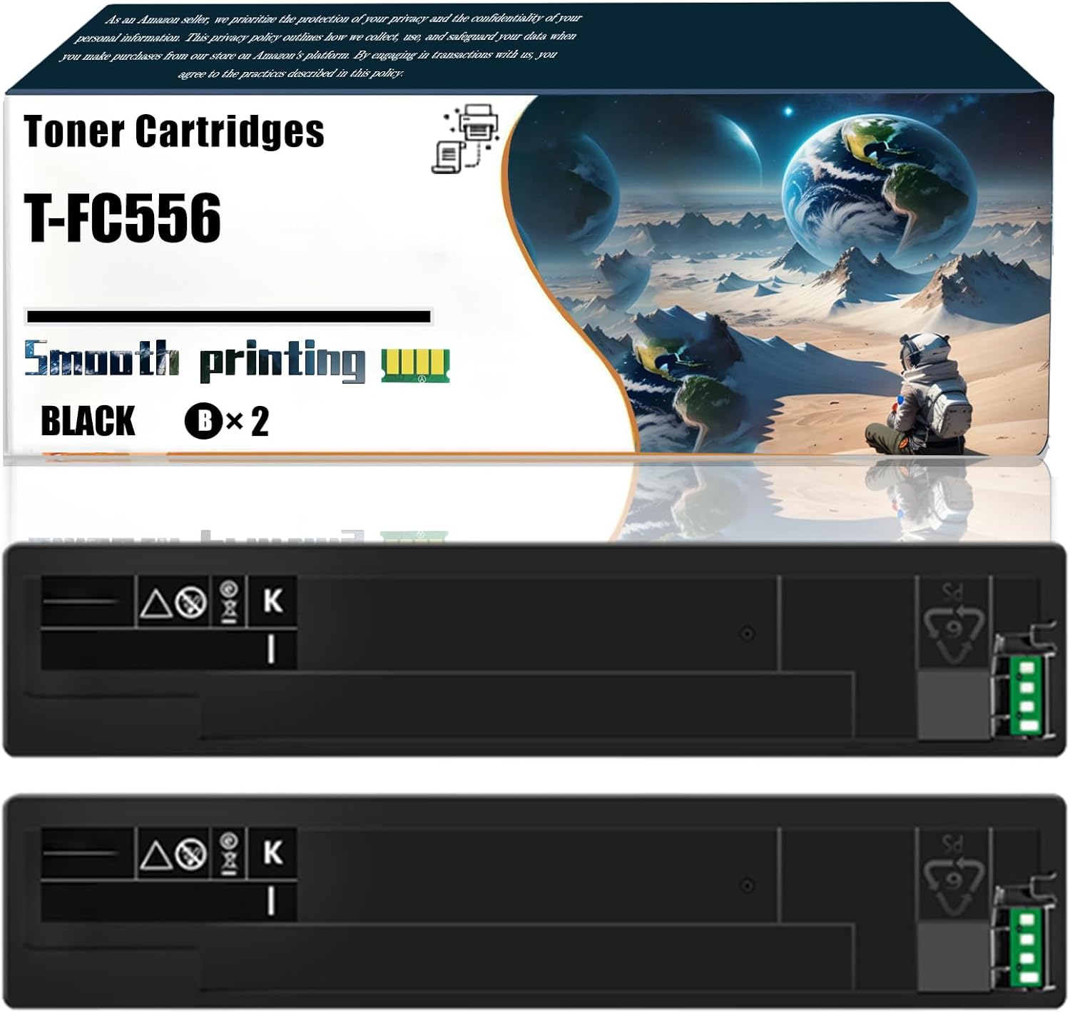 LSSF Replacement Parts Toner Cartridges T-FC556 Compatible with Toshiba E Studio 5506AC 5506ACT 6506AC 6506ACT 7506AC 7506ACT Printers, Contains Chip and Clear Printing (2 Pack Black)
