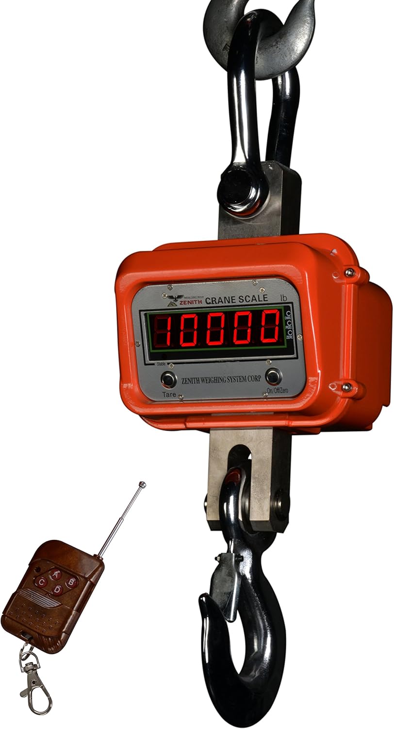 Optima Scales OP-925B-10000 Heavy-Duty Crane Scale - 10000 lbs x 5 lb. LCD Display