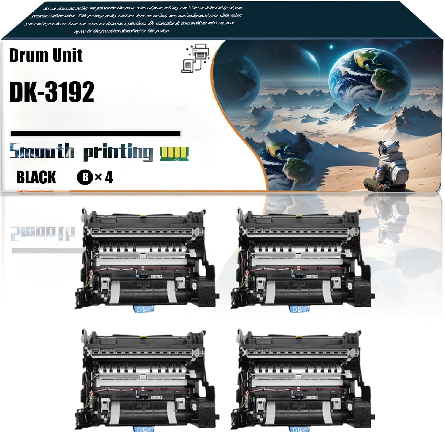 LSSF Replacement Parts Drum Unit DK-3192 Compatible with Kyocera ECOSYS M3655idn M3660idn M3860idn M3860idnf Printers, Contains Chip and Clear Printing (4 Pack Black)