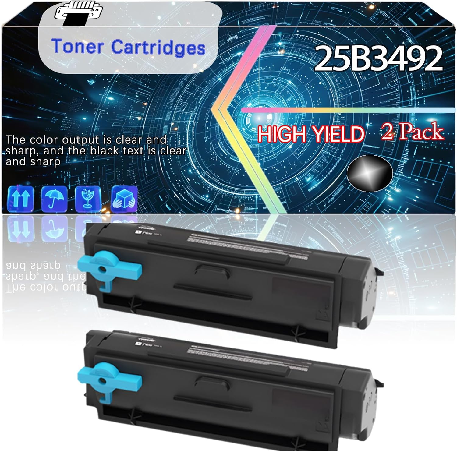 CEECN 25B3492 Compatible for Ricoh M400 M400FW Printers, Replacement Toner Cartridges High Yield Printer Accessories (2-Pack Black)