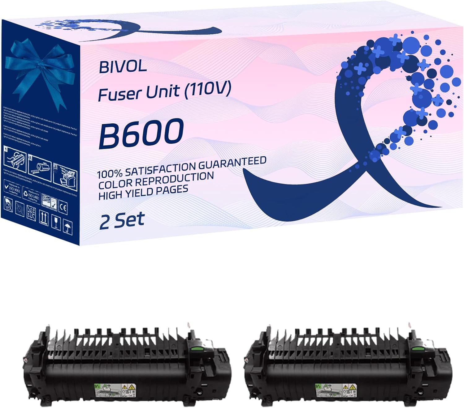BIVOL Compatible Fuser Unit (110V) Replacement for Xerox B600 High Yield 200000 Pages VersaLInk B600DXF B600DXP B605S Printers (2 Set)