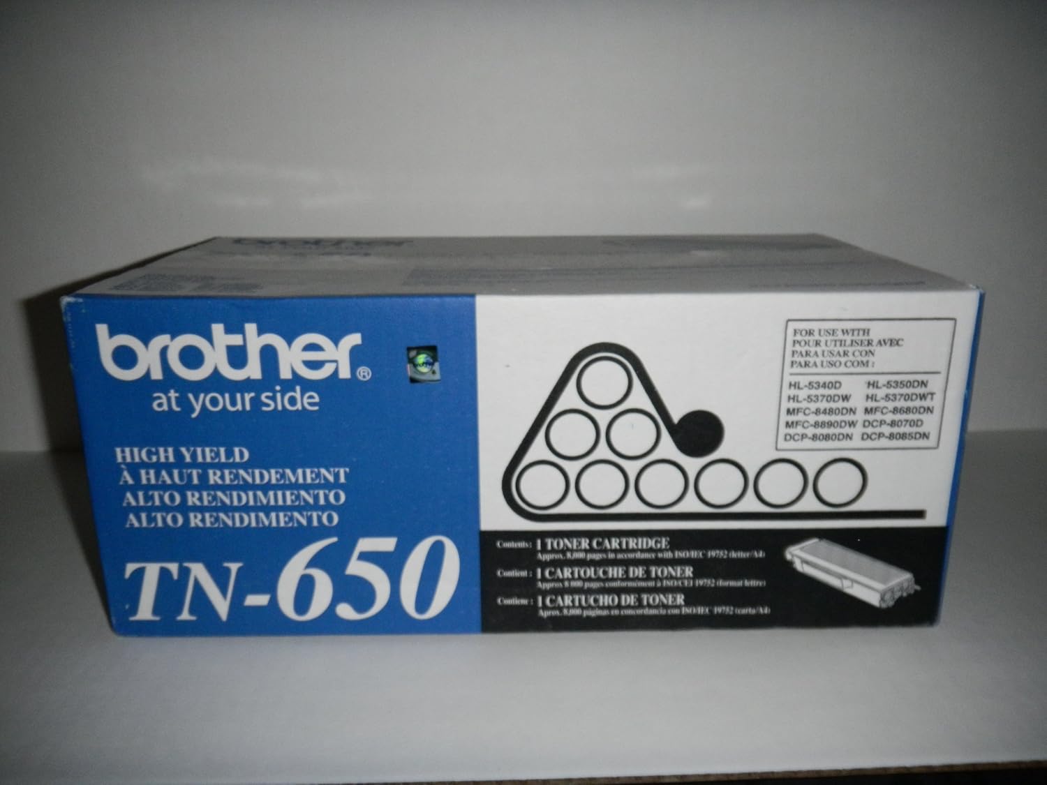 Brother TN650 High-Yield Toner Cartridge, Black - in Retail Packaging