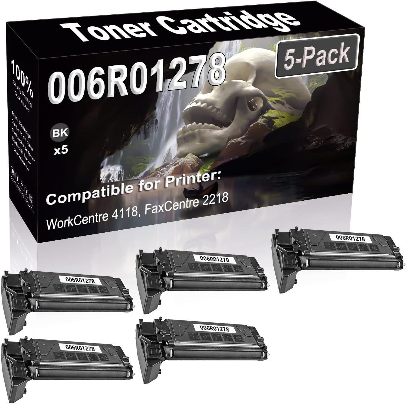 SINIYA 5-Pack (Black) Compatible WorkCentre 4118 FaxCentre 2218 Laser Printer Cartridge (High Capacity) Replacement for 006R01278 Printer Cartridge