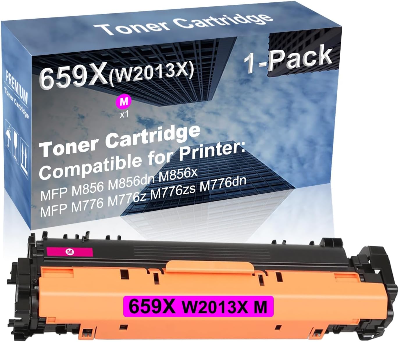 1-Pack (Magenta) Compatible High Yield 659X (W2013X) Laser Printer Toner Cartridge use for MFP M856 M856dn M856x, MFP M776 M776z M776zs M776dn Printer