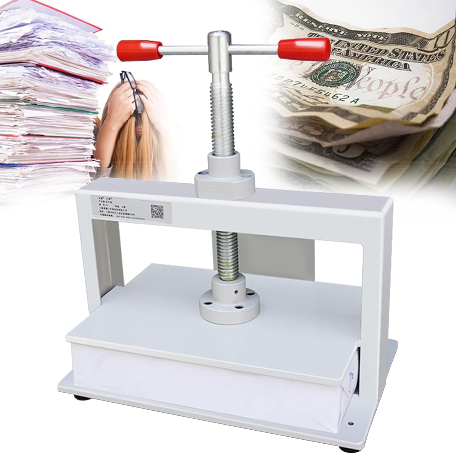1500KG Manual Paper Press,A5/A4/A3 Bookbinding Machine,Office Document Flattener,High-Pressure Nipping(A4)