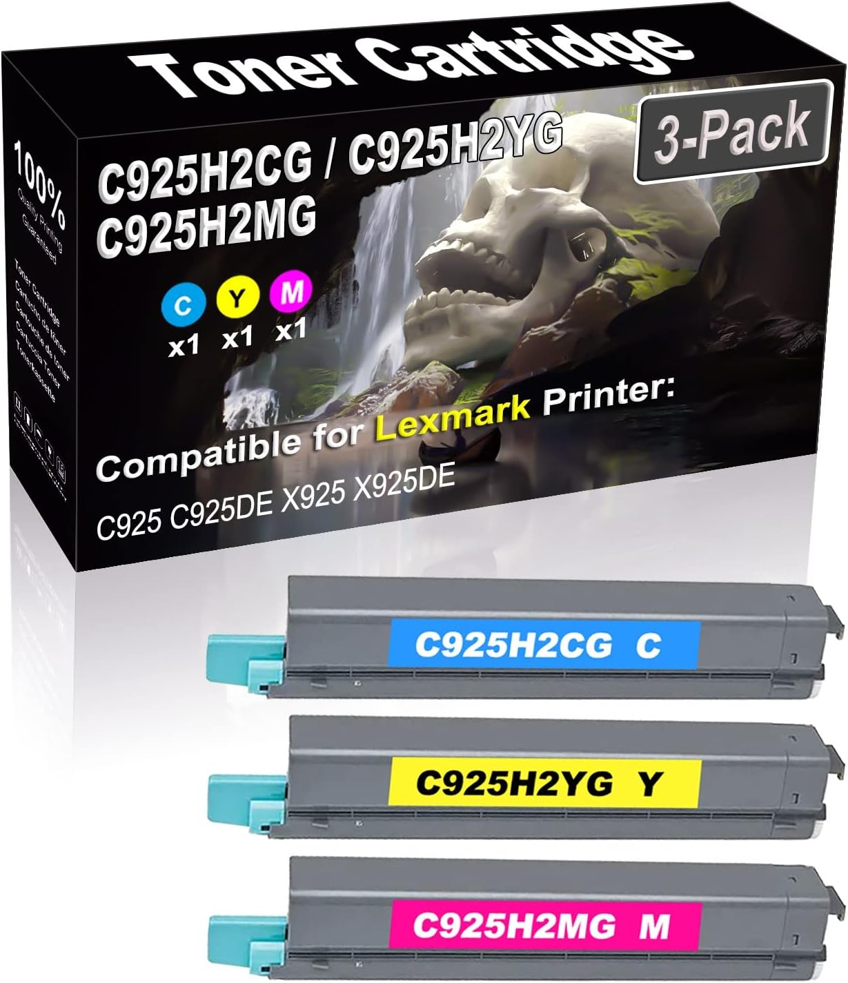 SINIYA 3-Pack (C+Y+M) Compatible High Yield C925H2CG C925H2YG C925H2MG Laser Printer Toner Cartridge Used for C925 C925DE X925 X925DE Printer