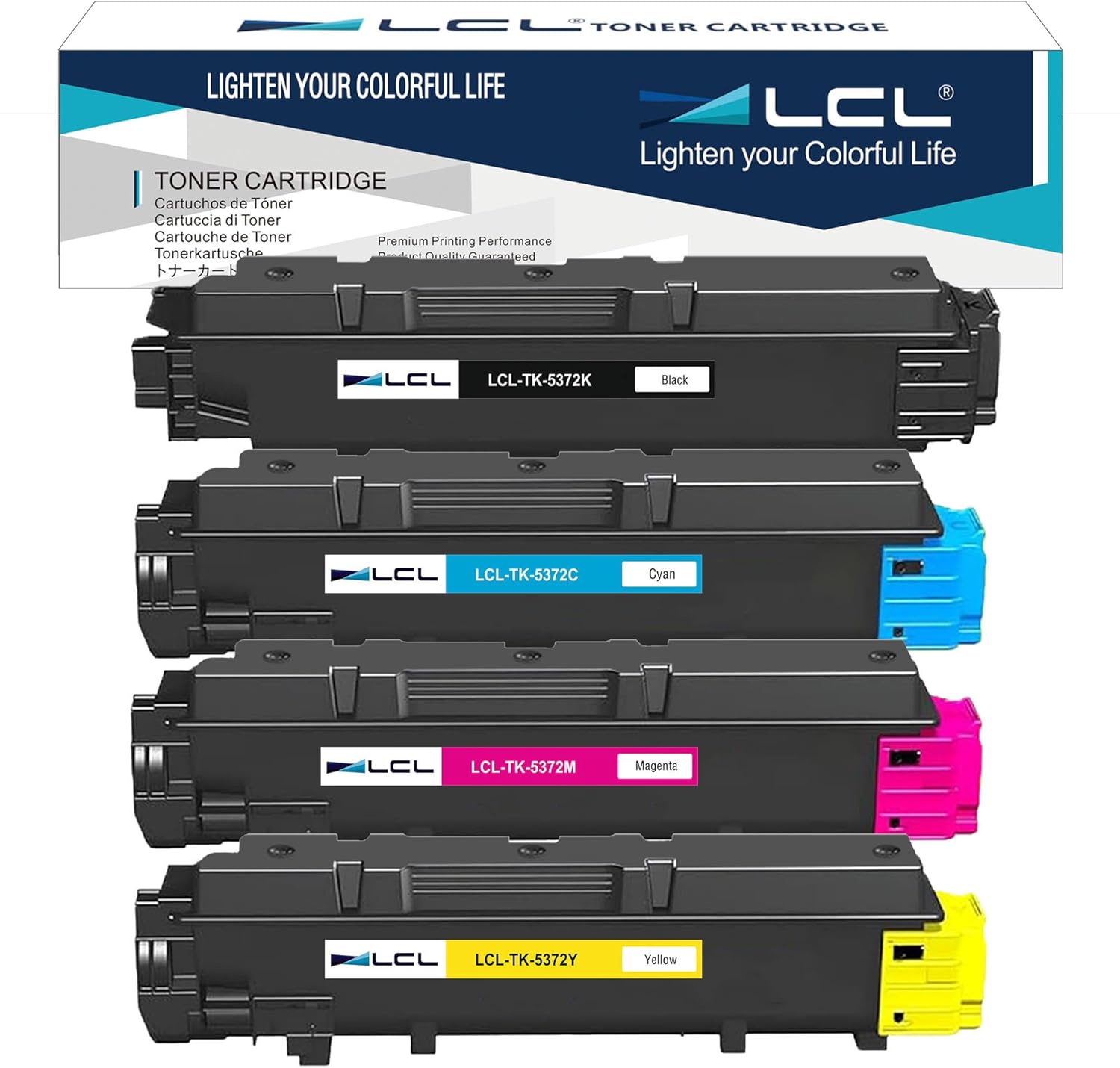 LCL TK5372 High Capacity Toner Cartridge Replacement for Kyocera TK-5372 TK-5372K TK-5372C TK-5372M TK-5372Y for Kyocera Ecosys PA3500cx MA3500cix MA3500cifx Printer (4-Pack KCMY)