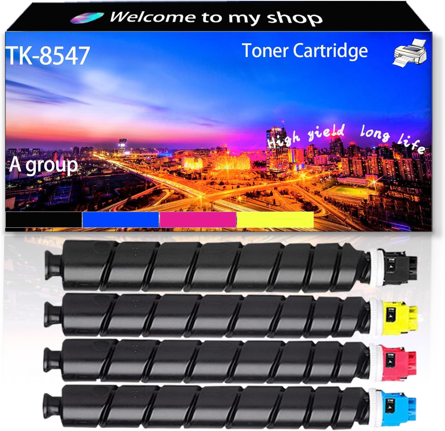 CEECN TK-8547 TK-8547K TK-8547C TK-8547M TK-8547Y Toner Cartridge High Production Compatible for Kyocera TASKalfa 4054ci 5054ci Copystar CS4054ci CS5054ci Printers, Replacement (Multicolor)