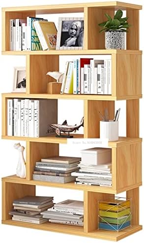 HIHELO Book Case Multifunctional Student Display Bookcase, Living Room, Space Saving, Small Wood-Based Panel, Floor-to-Ceiling Bookshelf, Bedroom, Modern and Simple Bookshelves (Color : Brass)