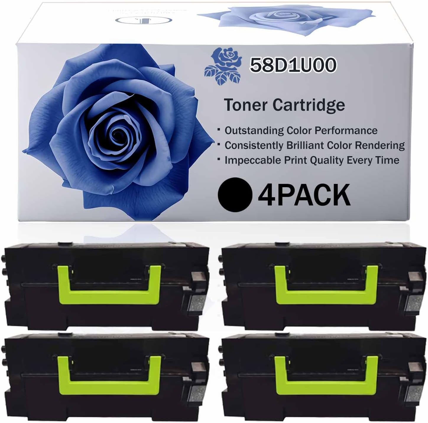 LECUU 58D1U00 High Yield Toner Cartridge Compatible for Lexmark MS725dvn MS823dn MS823n MS825dn MX822ade MX822adxe MX826ade Printer, Premium Print Performance for Your Office Needs (BK-4PACK)