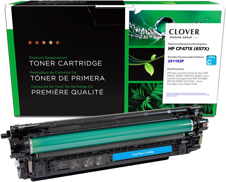 Clover Remanufactured Toner Cartridge Replacement for HP CF471X (HP 657X) High Yield | Cyan