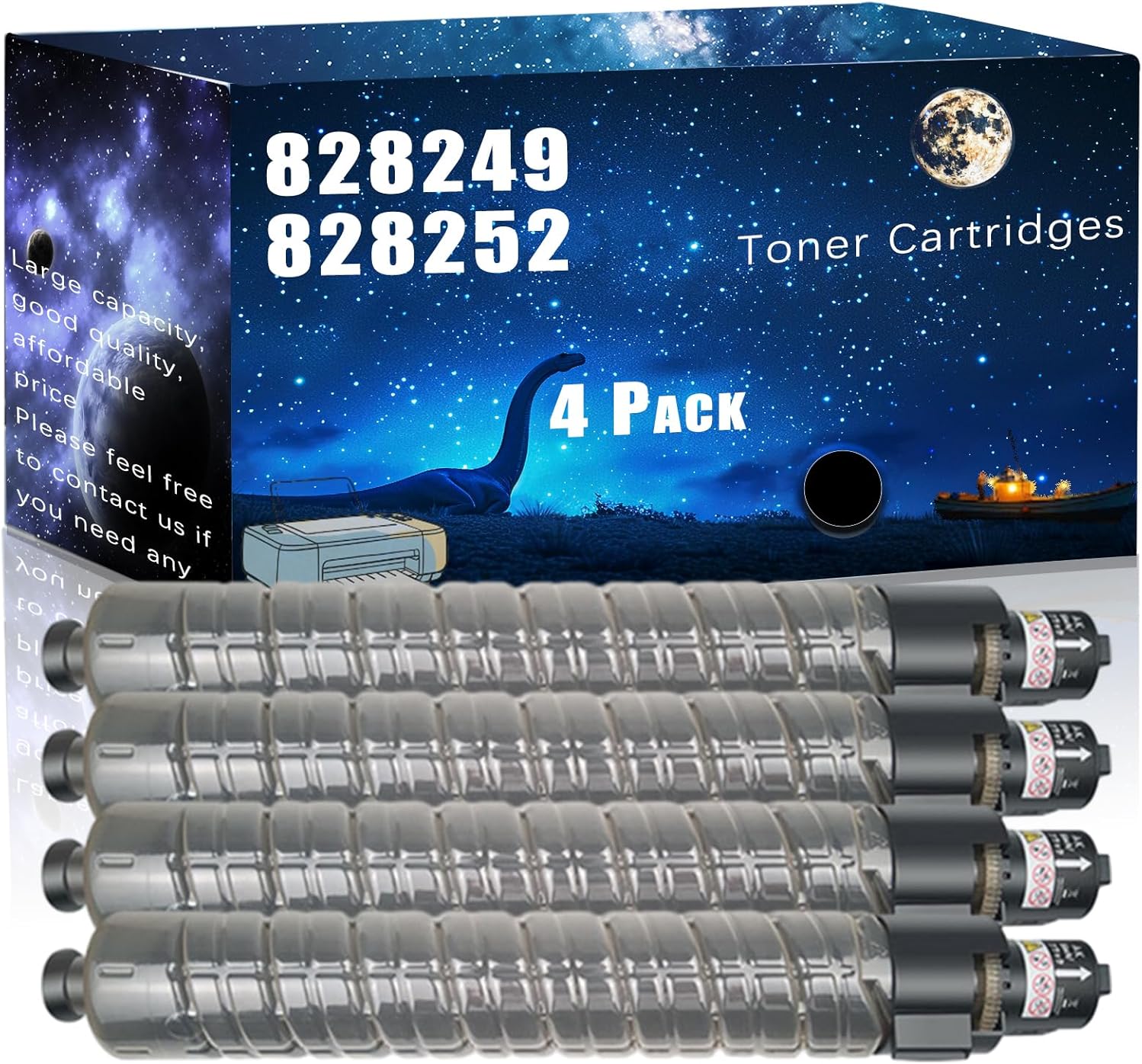 MUCQL 828249 828252 828251 828250 Compatible Toner Cartridges Replacement for Ricoh High Yield Compatible Pro C901 C901S Printer, Meet Printing Needs (4 Pack Black)