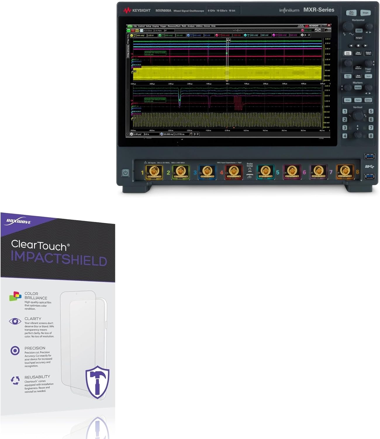 BoxWave Screen Protector Compatible With Keysight MXR108A - ClearTouch ImpactShield (2-Pack), Impenetrable Screen Protector Flexible Film