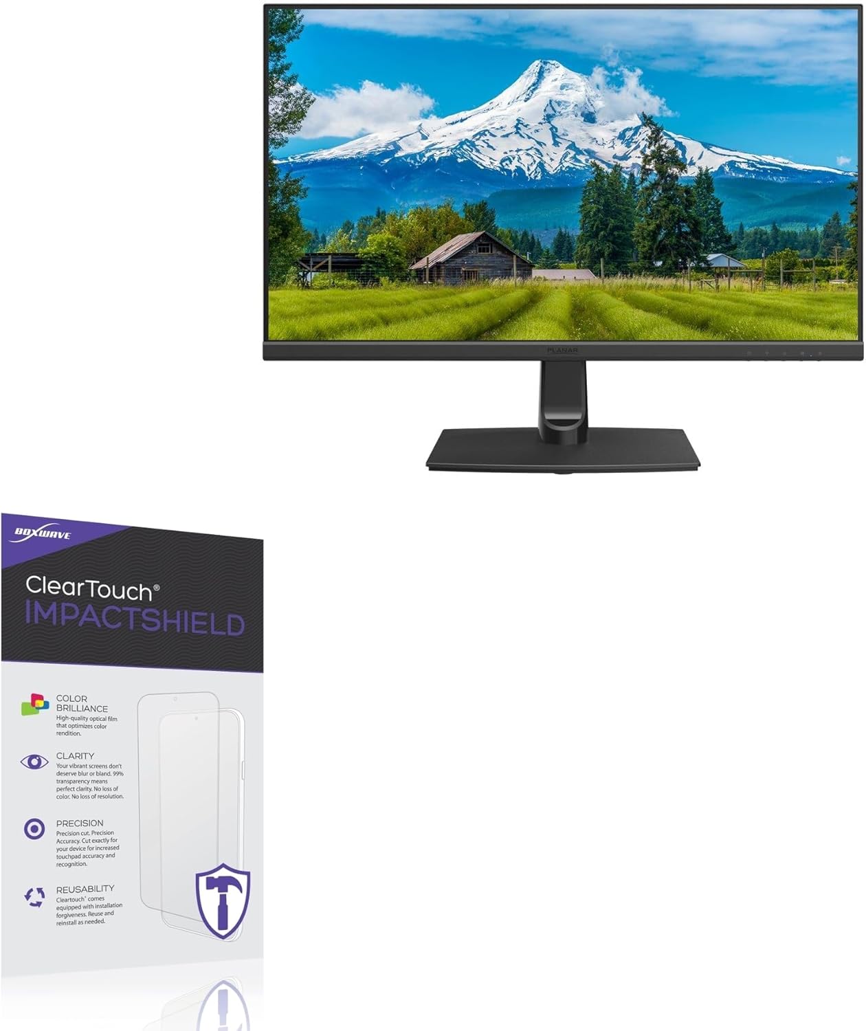 BoxWave Screen Protector Compatible with Planar PXN2700 (27 in) - ClearTouch ImpactShield (2-Pack), Impenetrable Screen Protector Flexible Film