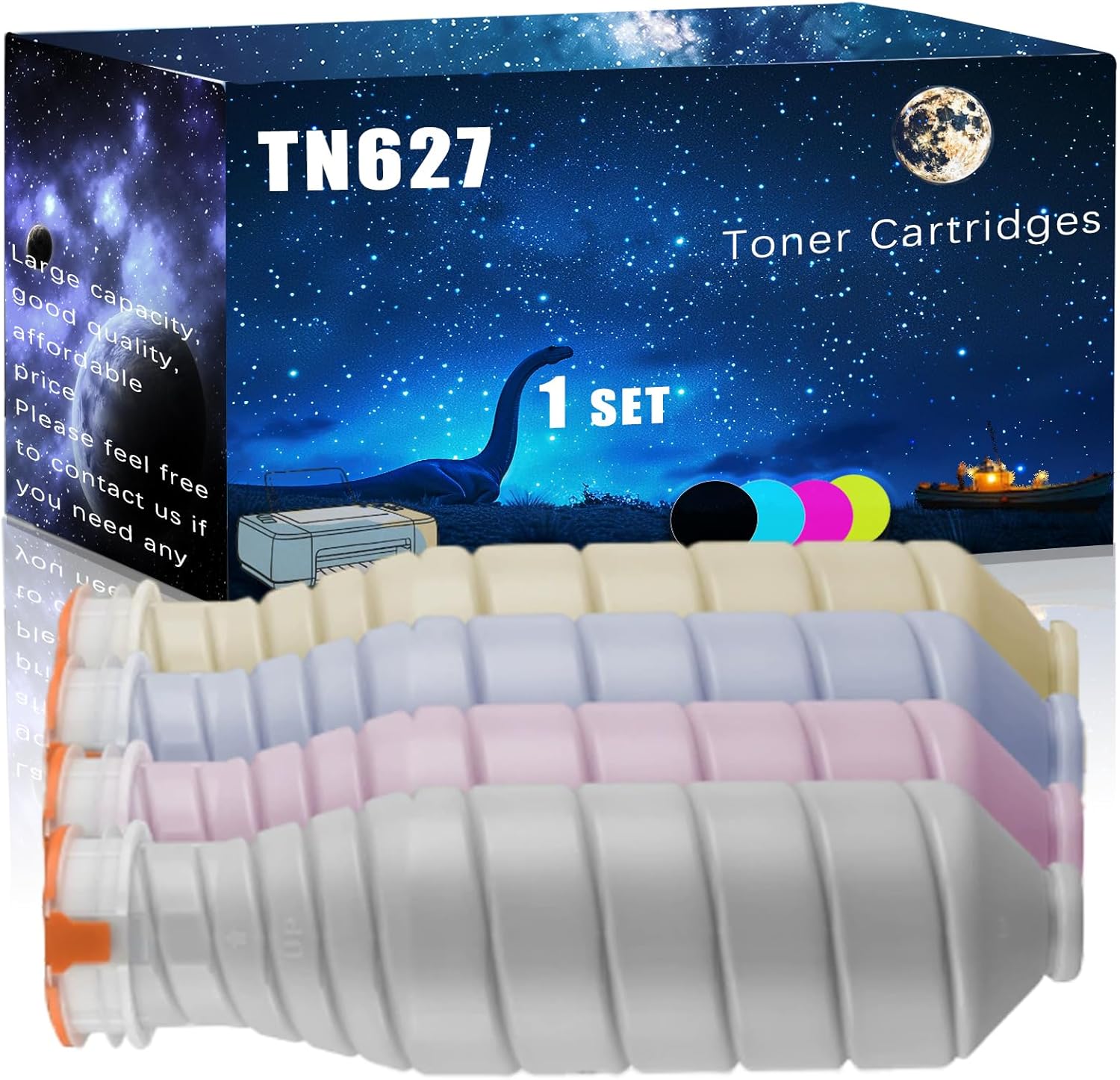 MUCQL TN627 Compatible Toner Cartridges Replacement for Konica Minolta High Yield Compatible AccurioPress C12000 AccurioPress C14000 Printers, Meet Printing Needs (4-Pack BK/C/M/Y)