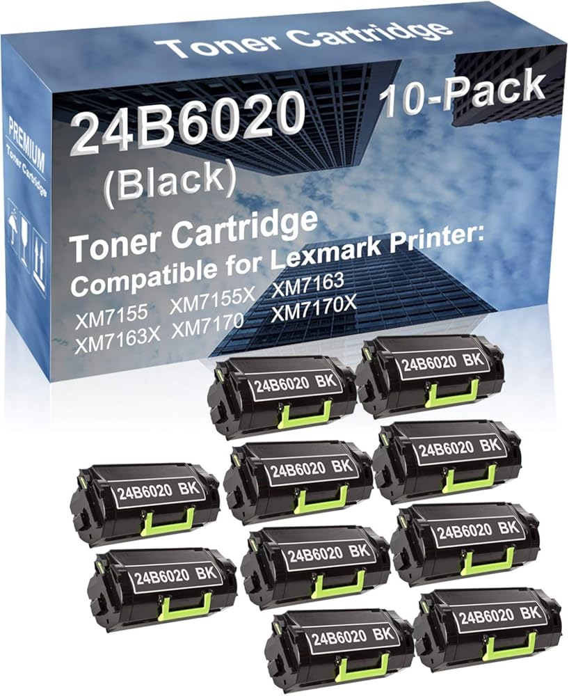 10-Pack Compatible High Yield XM7170 XM7170X Printer Cartridge Replacement for 24B6020 Toner Cartridge (Black)
