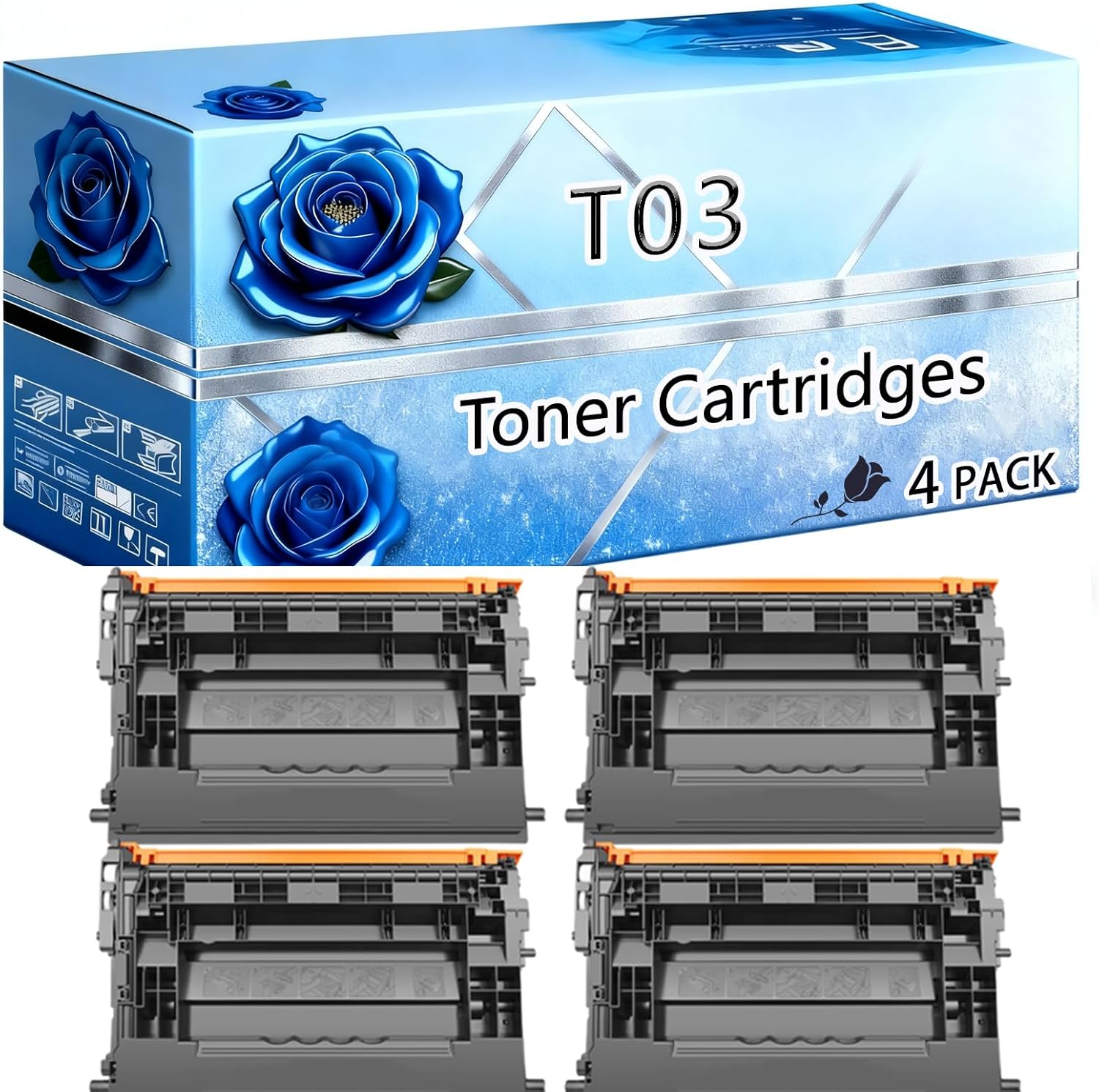 BIVOL Compatible Toner Cartridges Replacement for Canon T03 High Yield 51500 Pages imageRUNNER Advance 525iF II 525iF III 525iFZ II 525iFZ III 615iF II 615iF III Printers (4 Pack Black)
