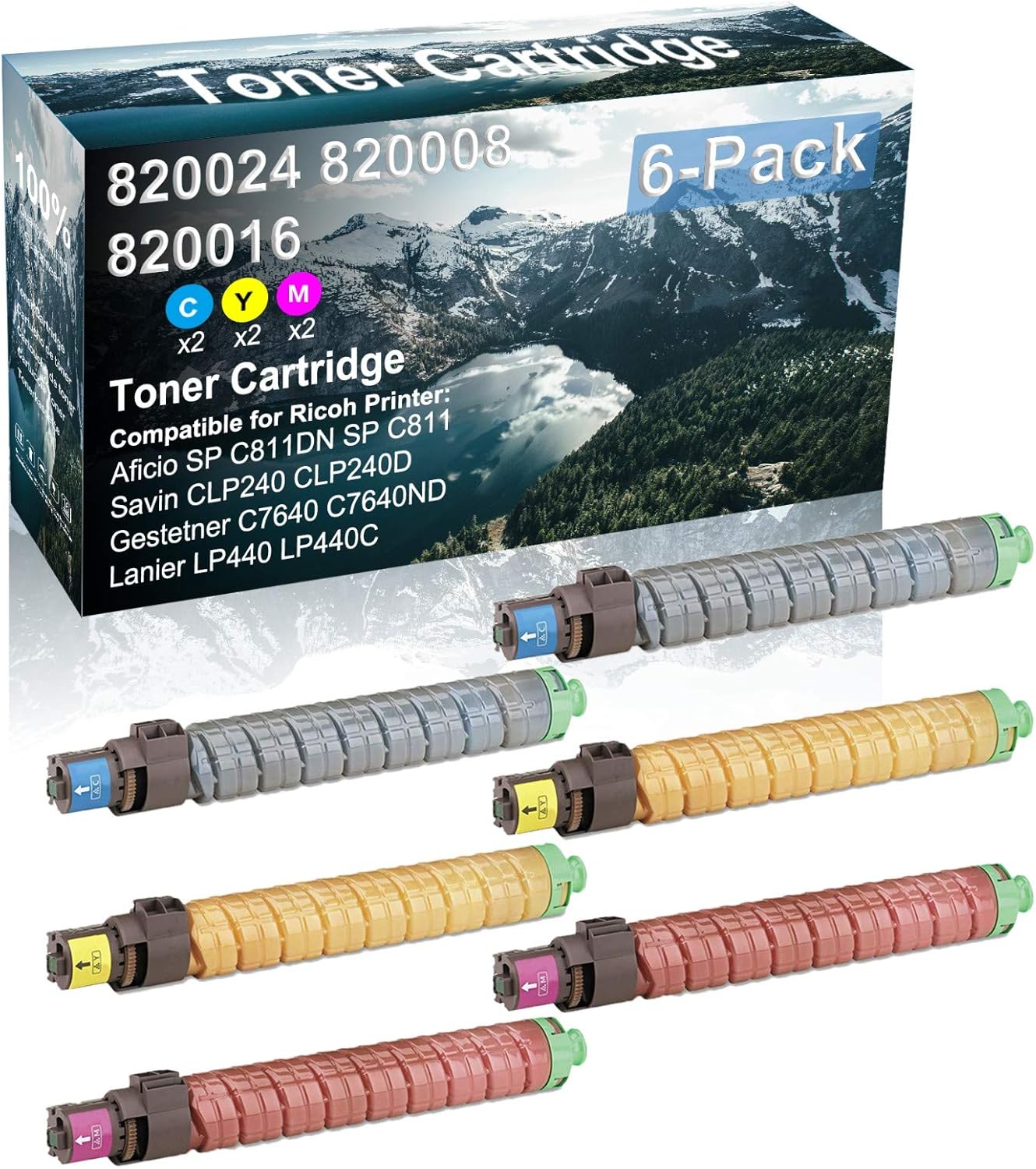 Credibility Store 6 Pack (C+Y+M) Compatible (High Yield) Gestetner C7640 C7640ND Lanier LP440 LP440C Printer Toner Cartridge Replacement for Ricoh 820024 820008 820016 Toner Cartridge