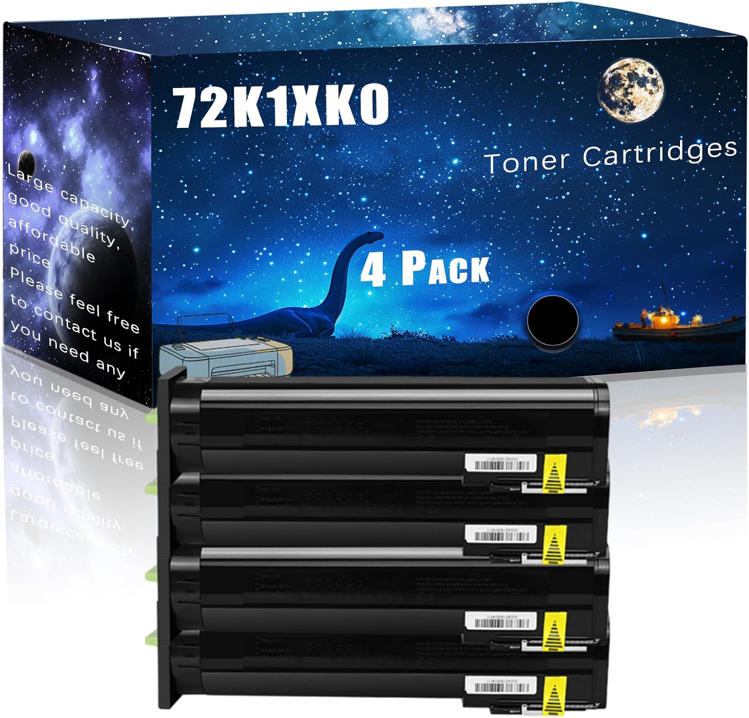 72K1XK0 Compatible Toner Cartridges Replacement for Lexmark High Yield Compatible 72K1XM0 72K1XY0 72K1XC0 CS820 CX820 CX825 CX860 Printers, Meet Printing Needs (4 Pack Black)